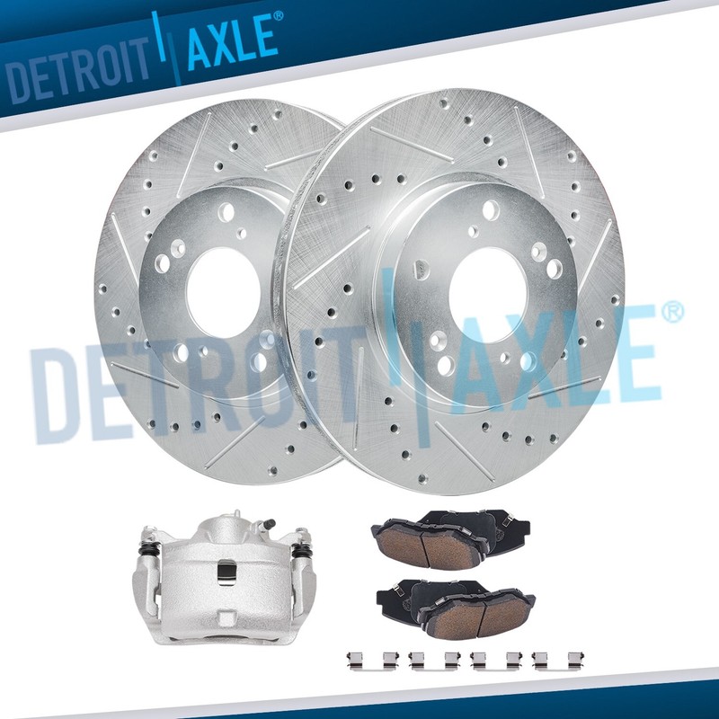282mm Front Drilled Rotors Right Brake Caliper Brake Pads for Honda CR-V Element