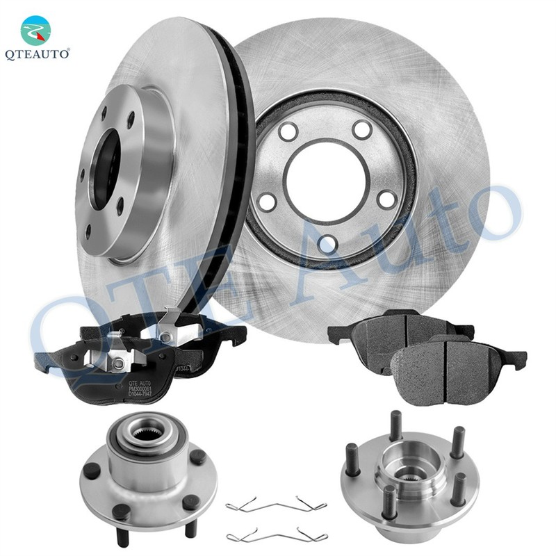 8 Front 278mm Brake Rotors-Wheel Hub-Ceramic Brake Pad Kit For 2004 Mazda 3