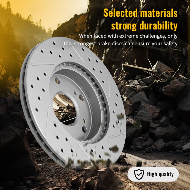 Front Rear Drilled Rotors Ceramic Pads for Buick Enclave Cadillac XT5 2017-2020 gallery