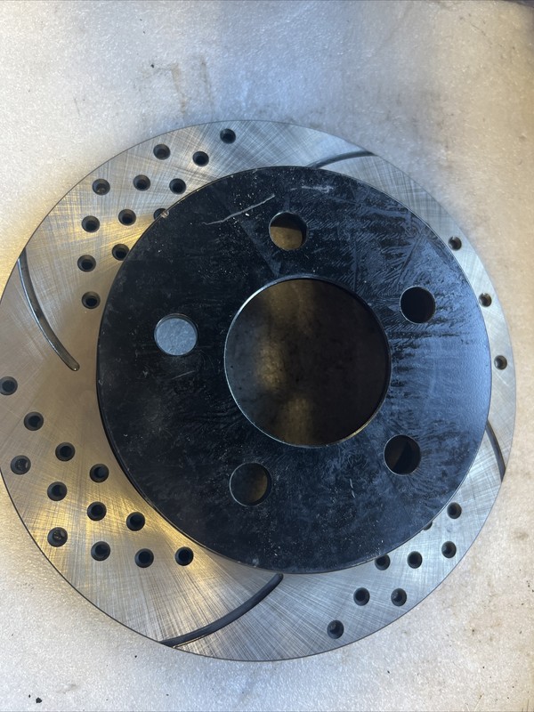 Drilled Slotted Brake Rotors Black 1 pcs PR6398L