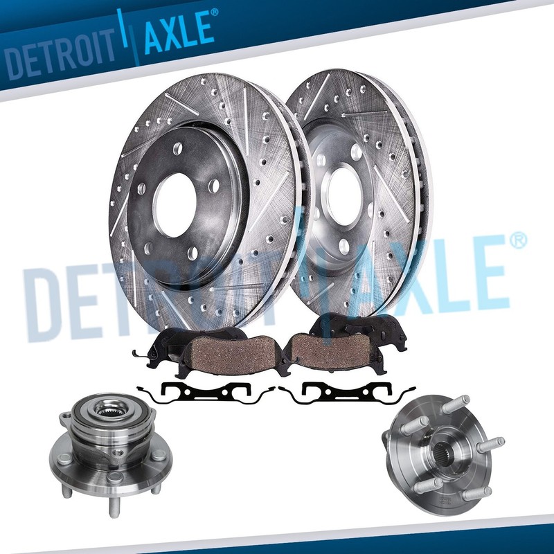 For 17-20 Durango Grand Cherokee 350mm Front Drilled Rotor Brake Pad + Wheel Hub