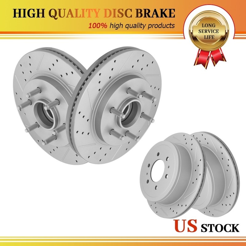 4x Front Rear Disc Brake Rotors for 2006 2007 2008 Lincoln Mark LT 2WD 6 Lug