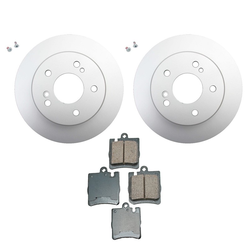 Hella Rear Rotors Akebono EURO Ceramic Disc Brake Pads Kit For W203 C240 RWD