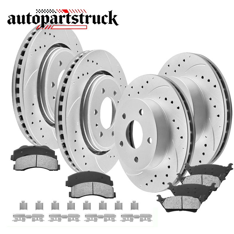 Front & Rear Rotors w/ Brake Pads for Ford Explorer Flex Taurus Lincoln MKT MKS