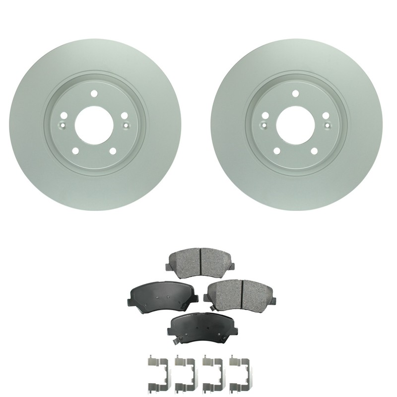Bosch QuietCast Front Rotor Akebono ProACT Ceramic Disc Brake Pad Kit For Azera