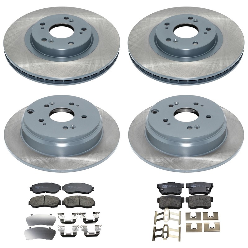 DuraGo Front Rear Disc Brake Rotors TRW Ceramic Pads Kit for Acura RDX 2.3 08-12