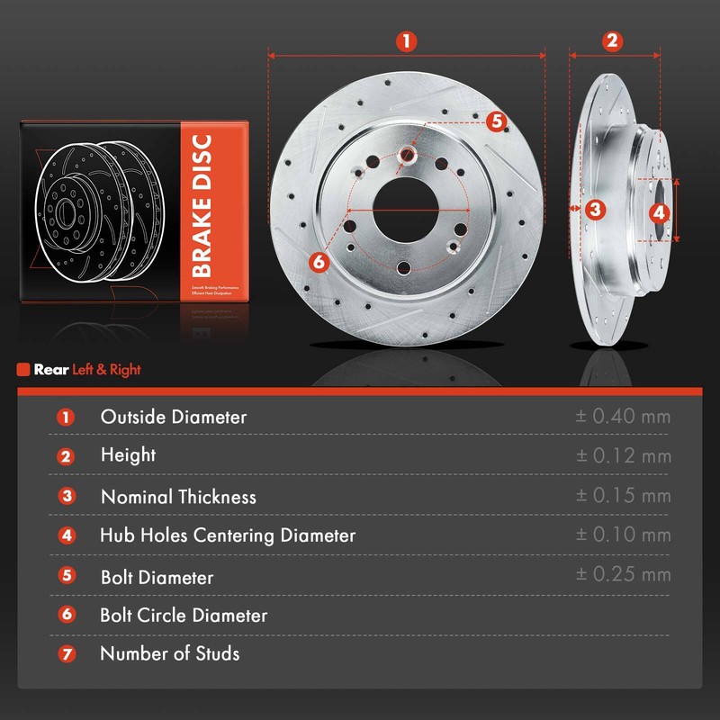 4x Front & Rear Sides Drilled Brake Rotors for Honda Element 2003-2011 L4 2.4L gallery