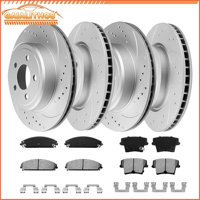 345mm Front 320mm Rear Rotors Brake Pads for Dodge Charger Challenger Magnum