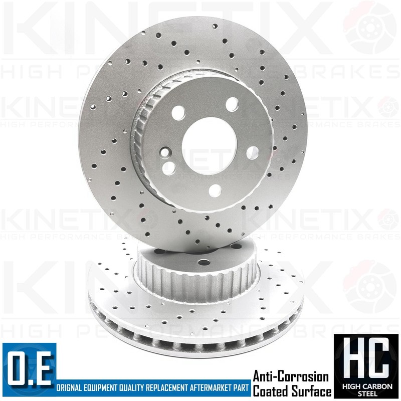 FOR MERCEDES C|E CLASS BONDED CROSS DRILLED FRONT BRAKE DISCS 305mm A0004212512