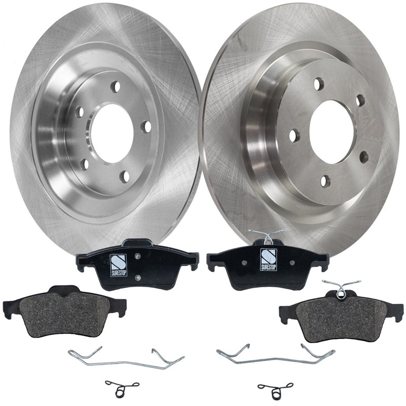 Disc Brake & Organic Pad Kit For 2006-2015 Mazda 5 Rear Driver Passenger Side