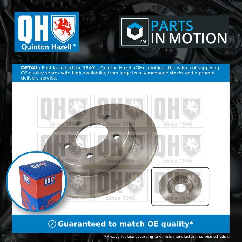 2x Brake Discs Pair Solid Rear 265mm BDC5491 Quinton Hazell Set BP4Y26251B New
