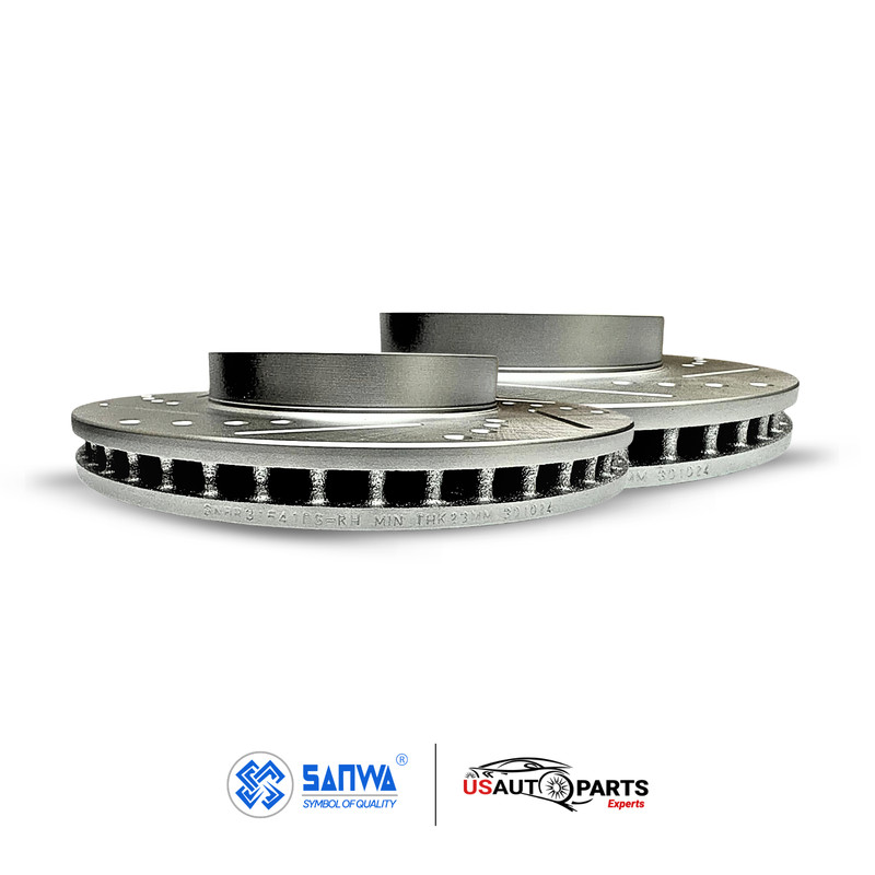 PAIR OF FRONT BRAKE ROTOR VENTED & GEOMET COATED D&S 255mm FOR LEXUS 2010-2017 gallery