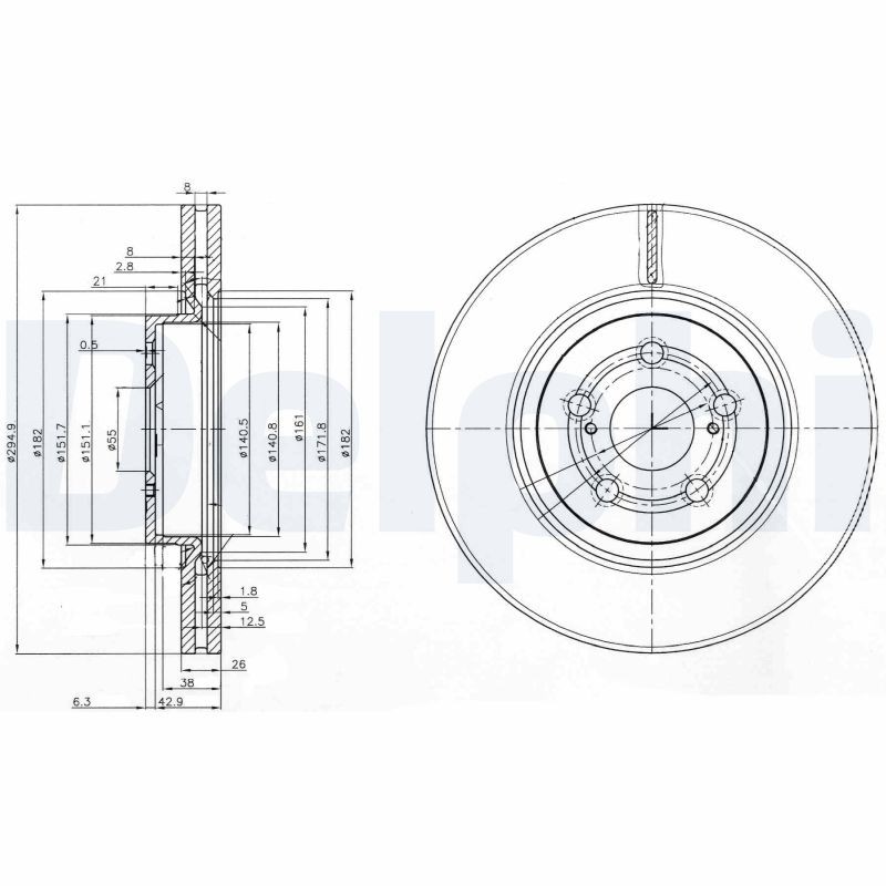Delphi BG3914 Brake Disc for Toyota