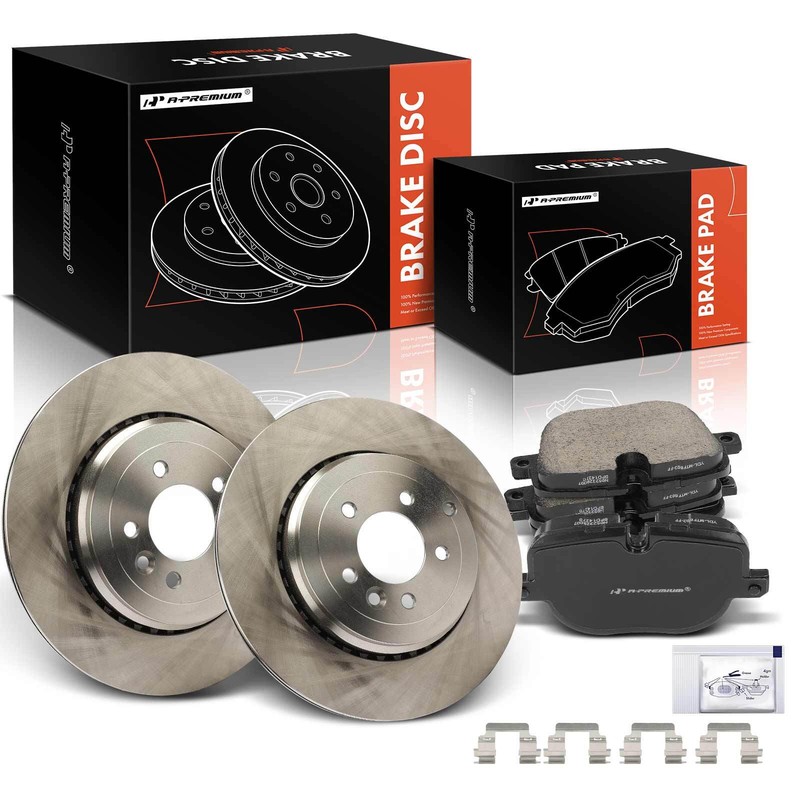 A-Premium Rear Disc Brake Rotors & Ceramic Pads for Land Rover Range Rover Sport