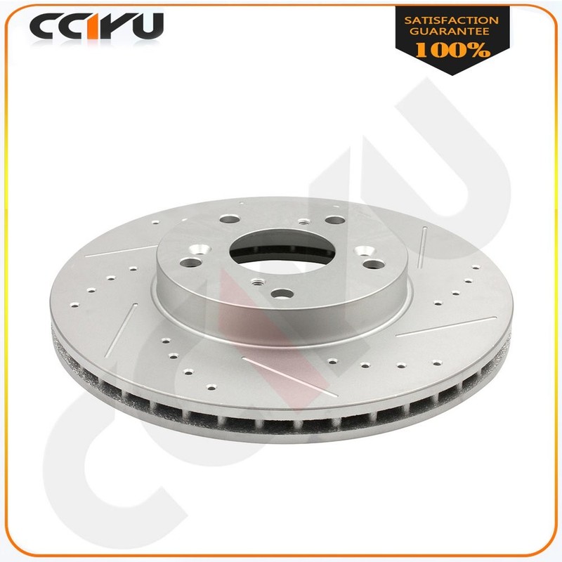 Front & Rear Slotted Brake Rotors + Brake Pads For 1998 - 2001 2002 Honda Accord gallery