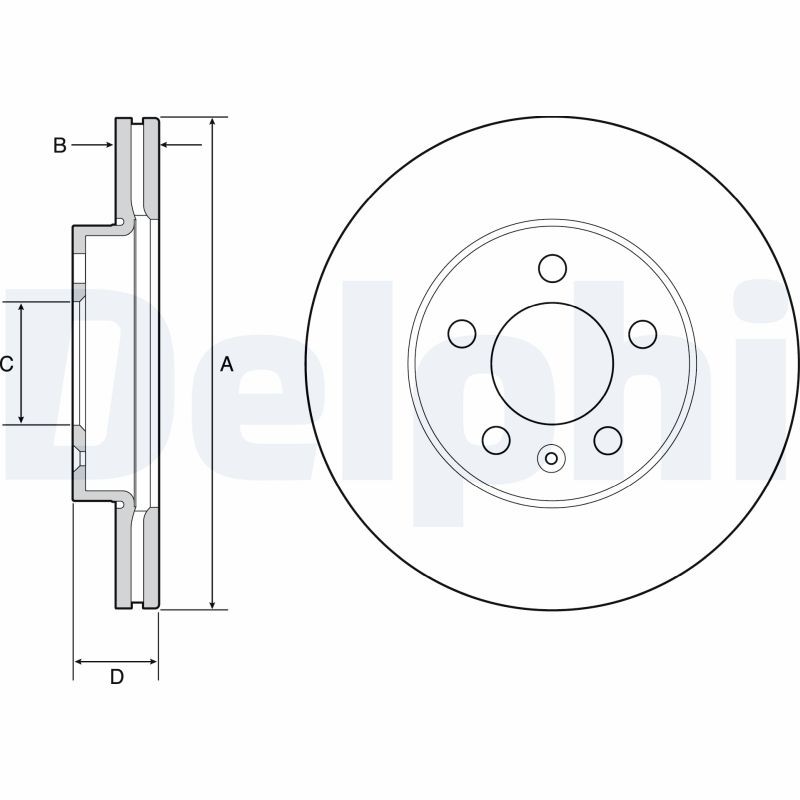 Delphi BG4963C Brake Disc for Audi, Seat, Skoda, VW