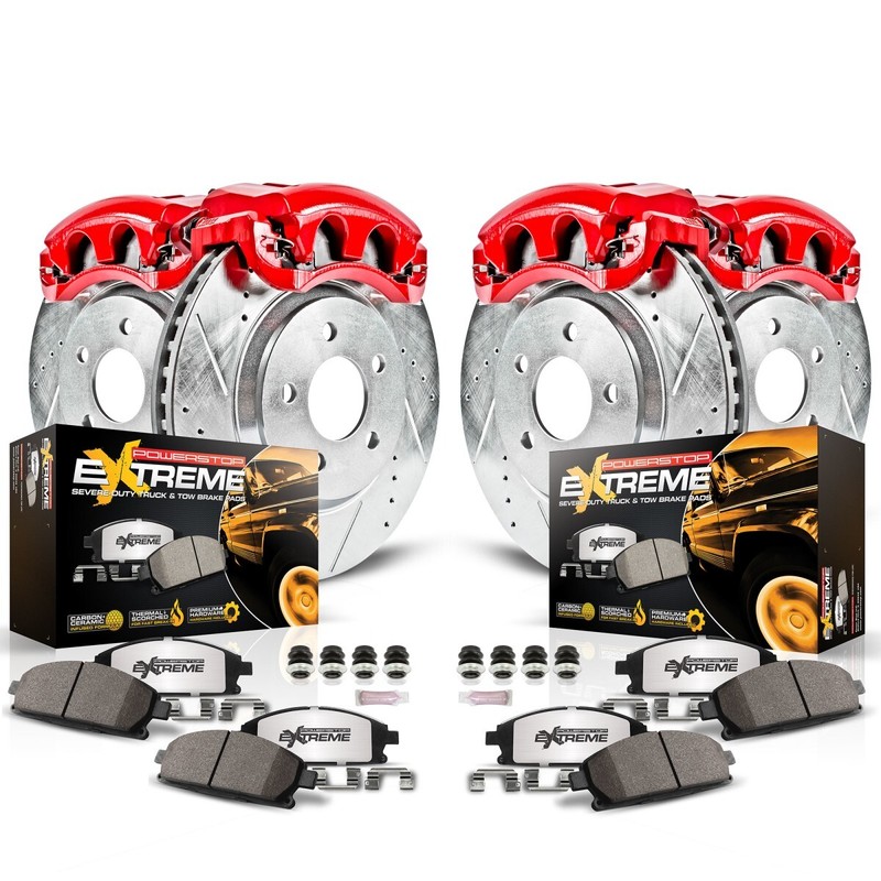 KC2798-36 Powerstop 4-Wheel Set Brake Disc and Caliper Kits Front & Rear
