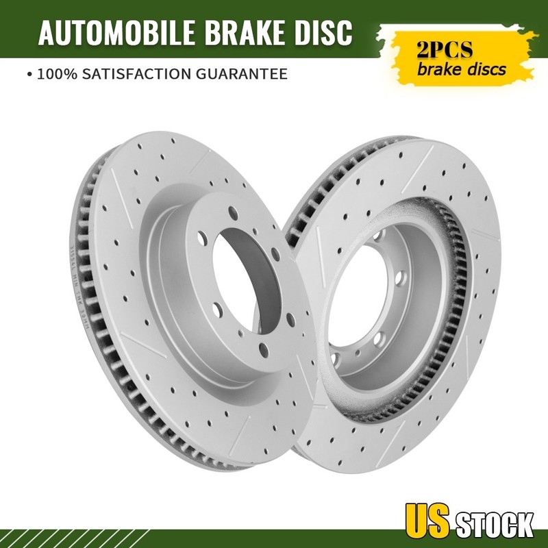 2Pcs Front Drilled Brake Rotors for Lexus GX460 Toyota 4Runner 2010 – 2021