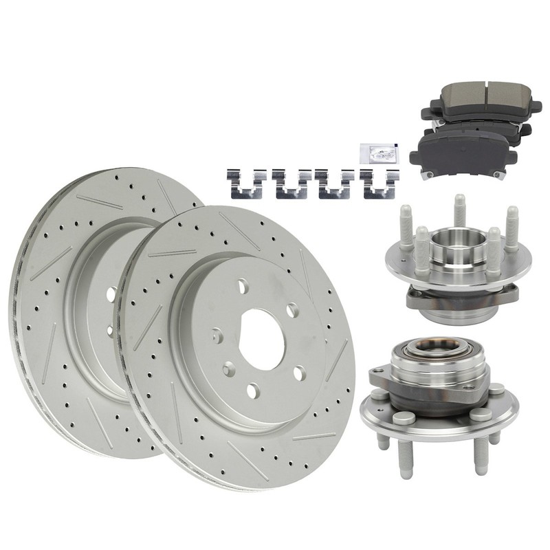 2-Wheel Set Brake Disc and Pad Kits Rear for Chevy Sedan Cadillac XTS Impala