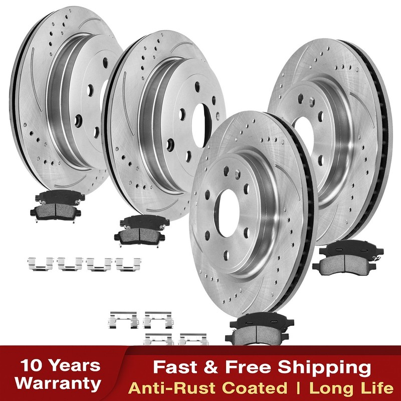 Front and Rear Rotors Brake Pads Kit for Saturn Outlook GMC Acadia Buick Enclave