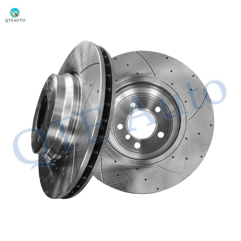 Front 348mm Drilled Slotted Brake Disc Rotors For 2007-2013 BMW 335I