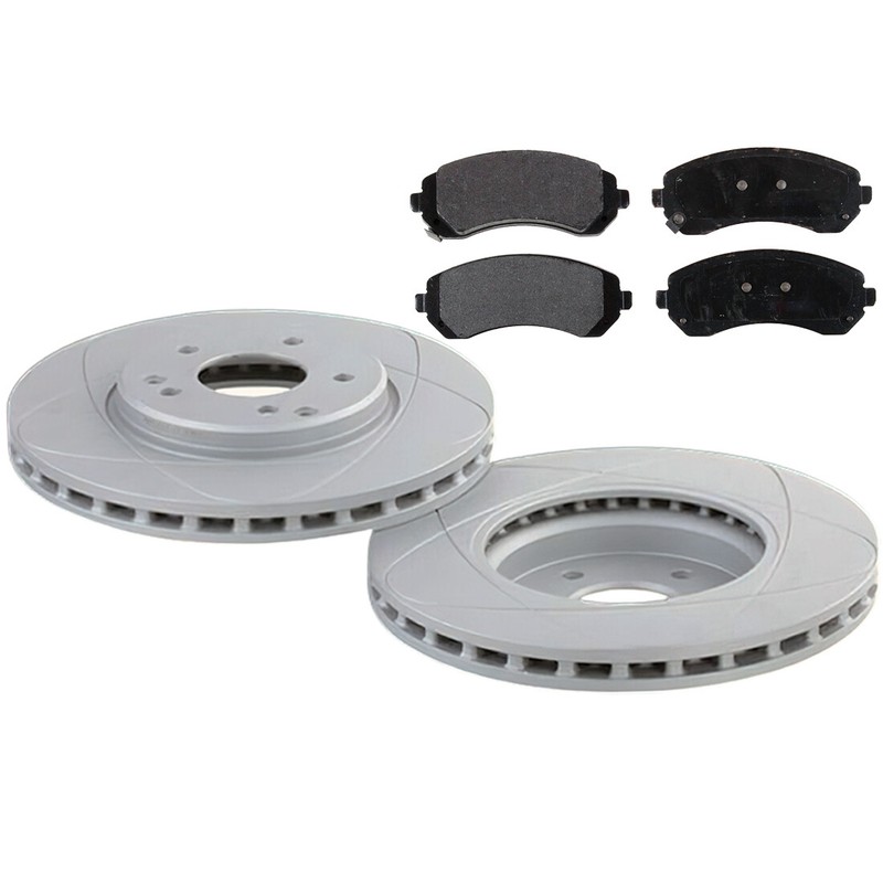 Front Slotted Disc Brake Rotors & Pads For Buick Rendezvous, Pontiac Aztek; AWD