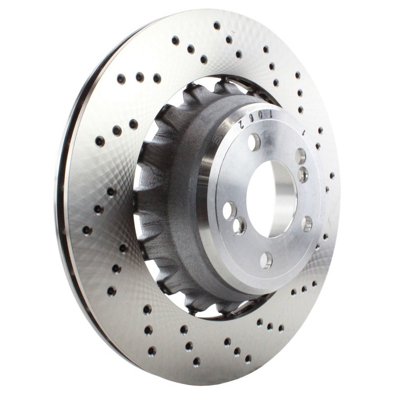 SHW Performance Rear Right Drilled 385mm Disc Brake Rotor For BMW F85 X5 F86 X6 gallery