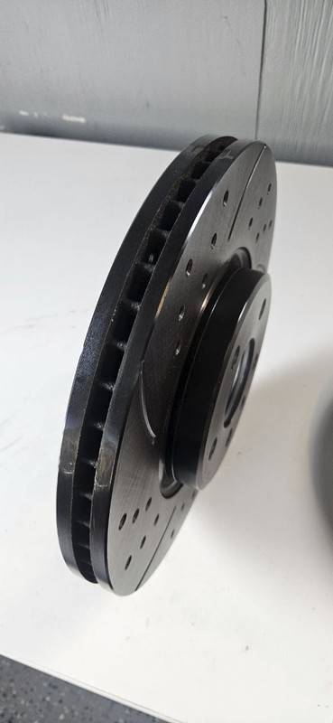 Drilled and slotted performance brake rotors (Front) for B8 2015 Audi A4. gallery