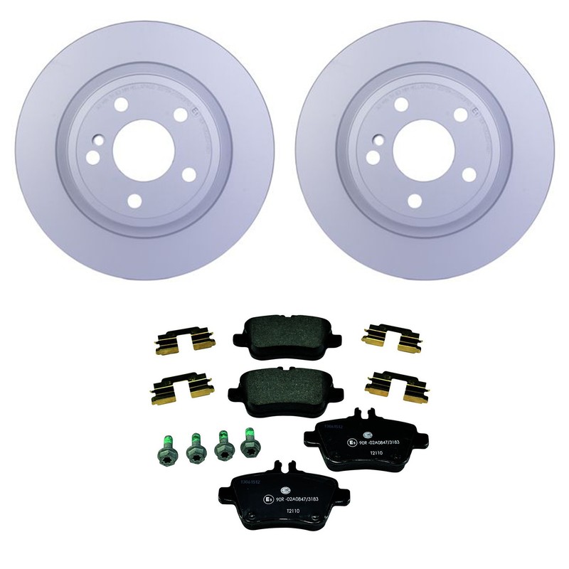 Hella Rear Rotors Low-Met Disc Brake Pad Kit For QX30 W117 CLA250 W156 GLA250