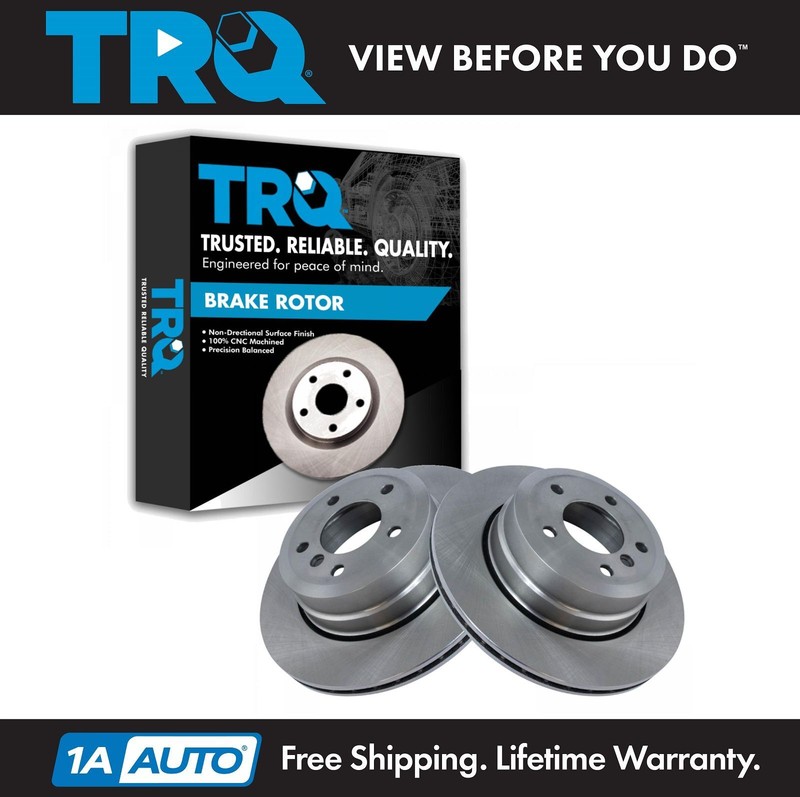 TRQ Rear Disc Brake Rotor Kit Pair LH RH for BMW 525XI 528XI 530XI 535XI