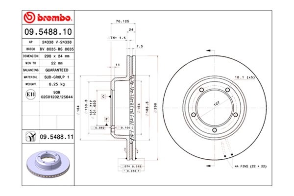 For Land Rover Range Rover 90-94 UV Coated Series Vented Front Brake Rotor gallery