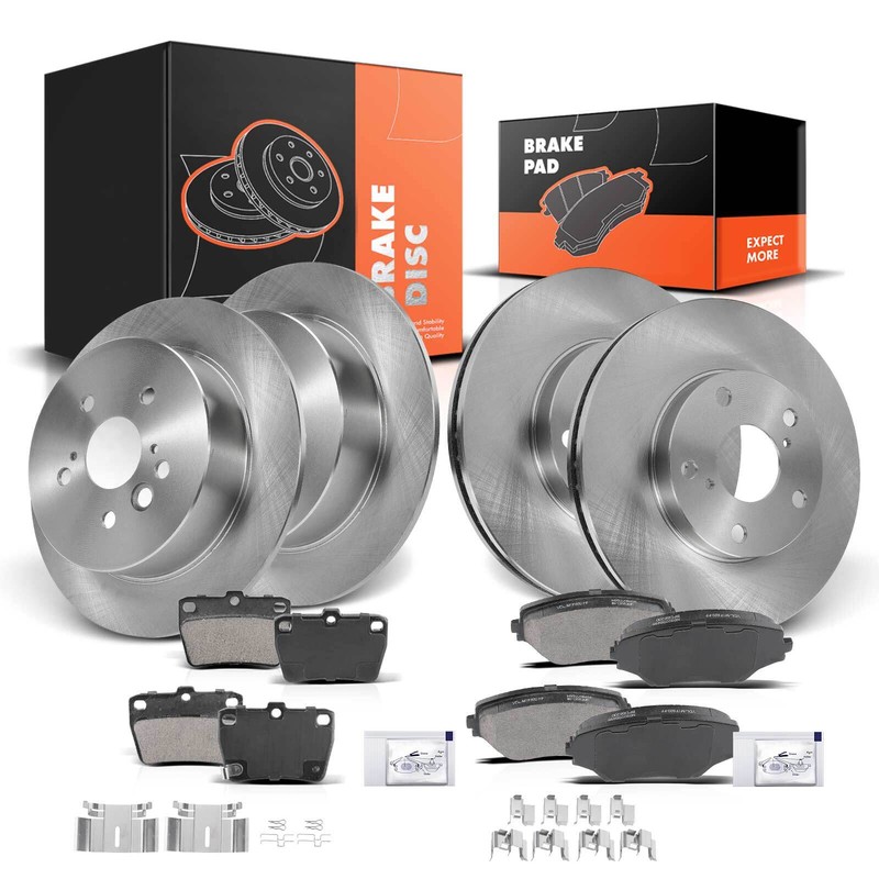 Front & Rear Disc Brake Rotors and Ceramic Brake Pads for Toyota RAV4 2004 2005