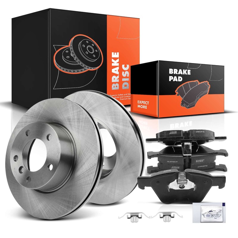 Disc Brake Rotors & Ceramic Brake Pads for BMW E87/F20 128i E90 325i 328i Front