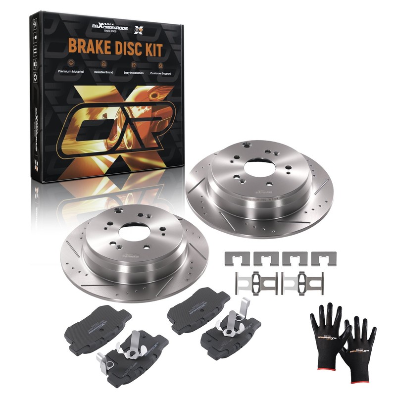 Rear Brake Rotors & Ceramic Pads Kit for Honda CR-V 2005-2016 Acura RDX 2010-18