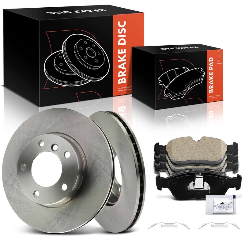 6Pcs Disc Brake Rotors & Ceramic Brake Pads for BMW 318i 320i 323i 328i Z3 Front