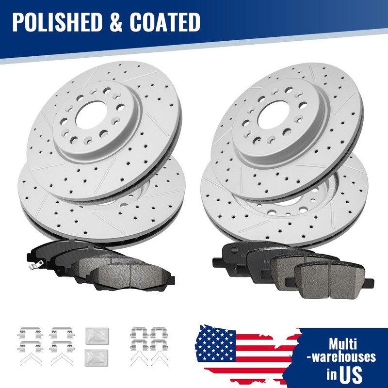 Front Rear Brake Disc Rotors & Ceramic Pads For Gmc Acadia 2017 – 2020 Enclave