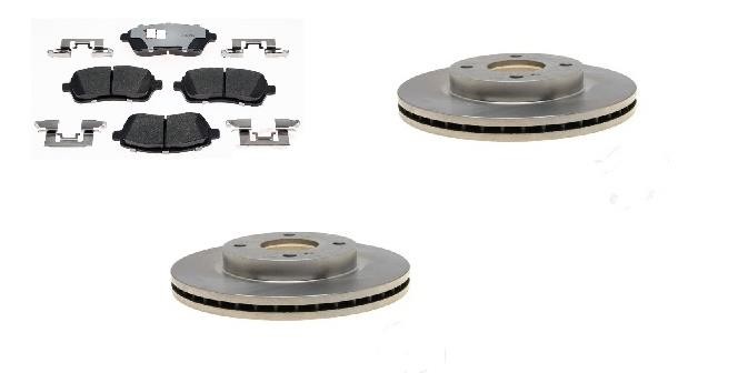 Ceramic Brake Pad with hardware & Rotors Kit Fits Ford Fiesta 2011-2019 FRONT