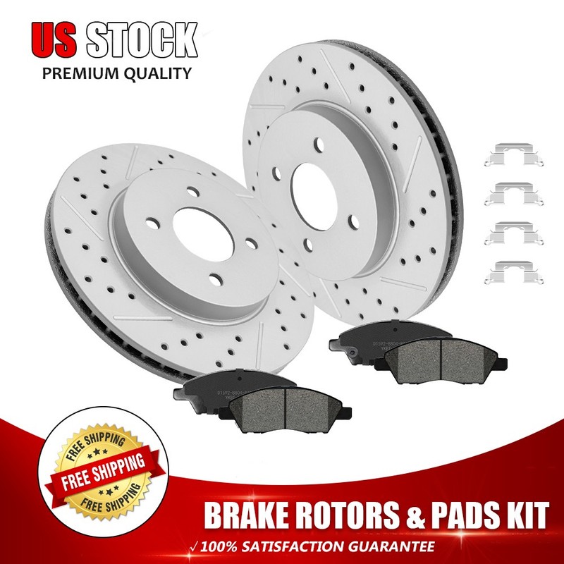 Front Brake Rotors Ceramic Pad For 2012 2013 2014-2019 Nissan Versa Nissan Micra