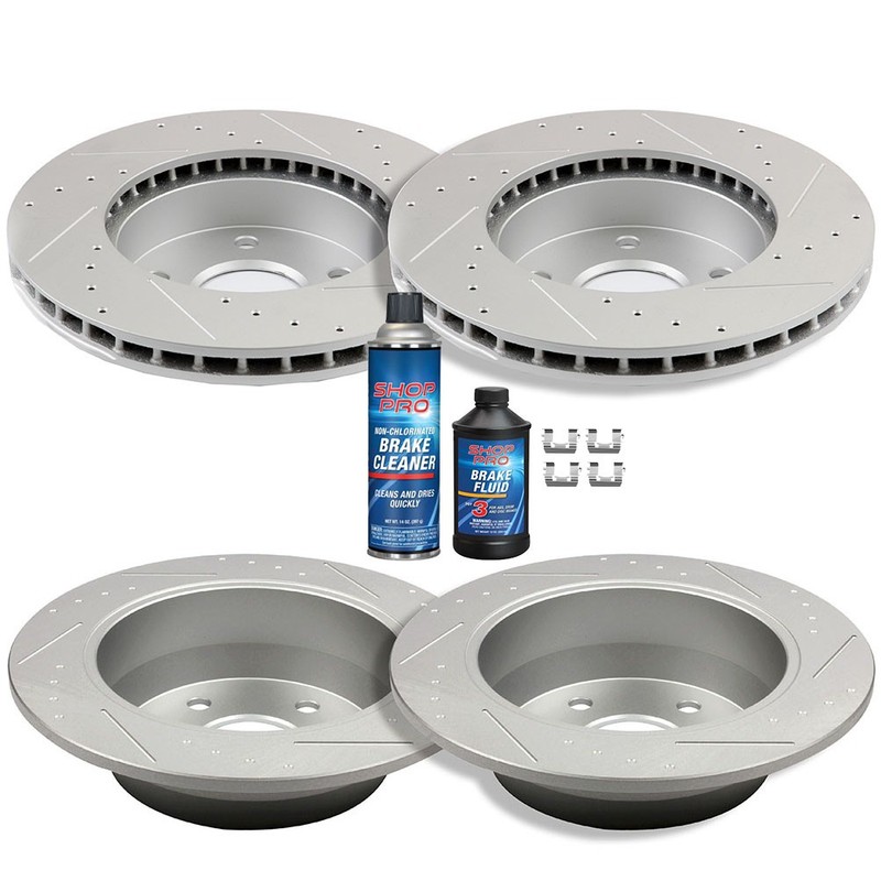 Fits 06 07 08 09 10 11 12 IS250 Front Rear Drilled And Slotted Brake Rotors Kit