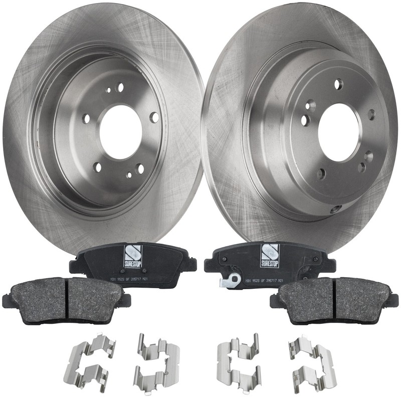 Brake Disc and Organic Pad Kit For 2010-2016 Hyundai Genesis Rear Left Right