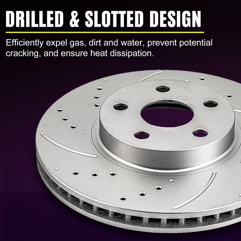 Front Disc Brake Rotors Drilled & Slotted for 2007 - 12 Acura RDX 2007 - 16 CR-V gallery