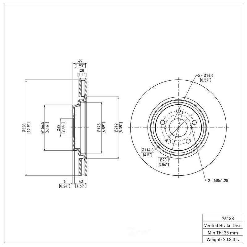 Disc Brake Rotor fits 2008-2020 Toyota Highlander Sienna DFC gallery