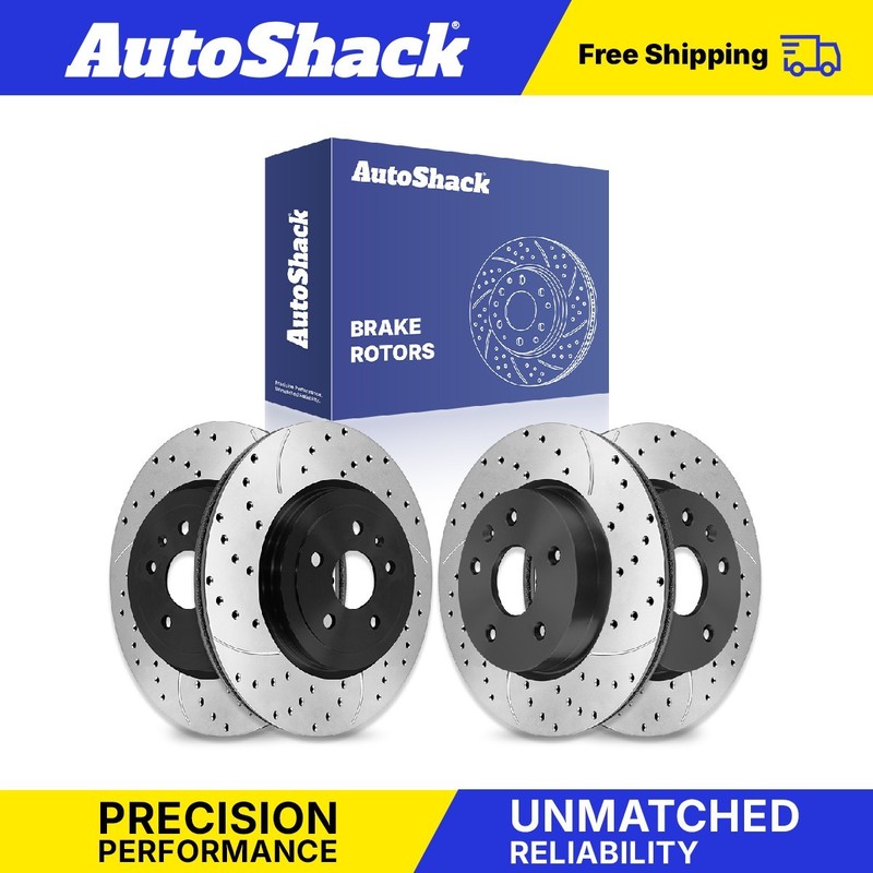 Front Rear Drilled Slotted Brake Rotors for Chevrolet, Camaro 2010-2015