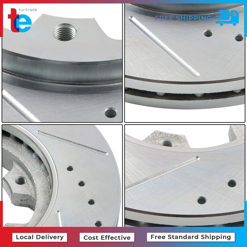 For Nissan Frontier Pathfinder D21 6x Front Drilled Brake Rotors & Ceramic Pads gallery