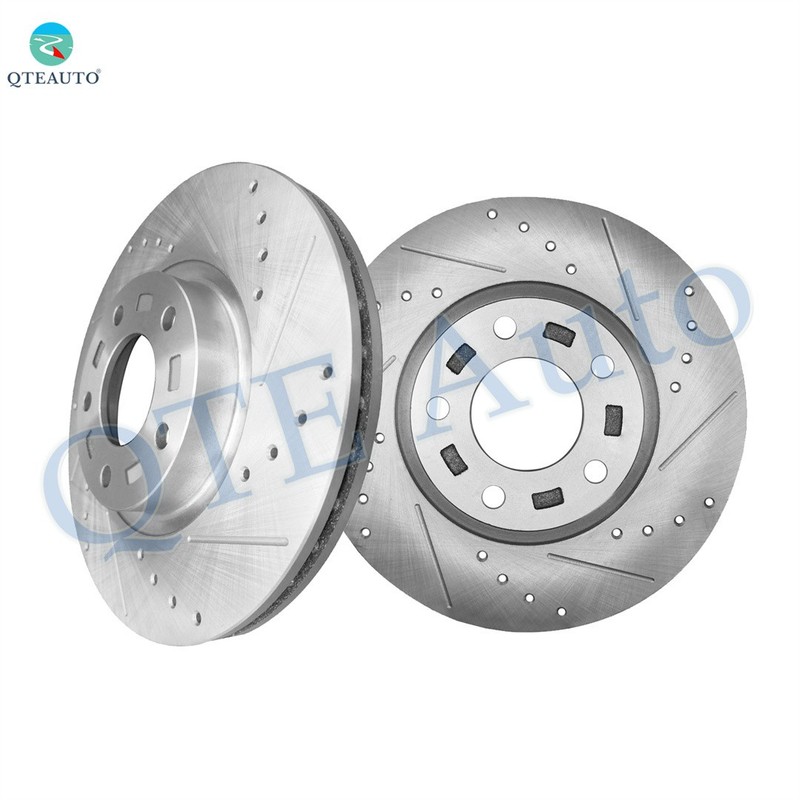 Front Drilled Slotted Brake Disc Rotors 300mm For 2004-2013 Mazda 3