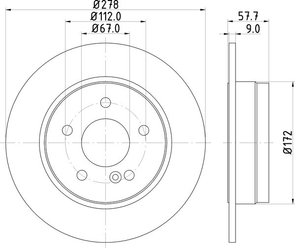 DON 278mm Rear Brake Disc Set Fits Mercedes C-Class PCD11102