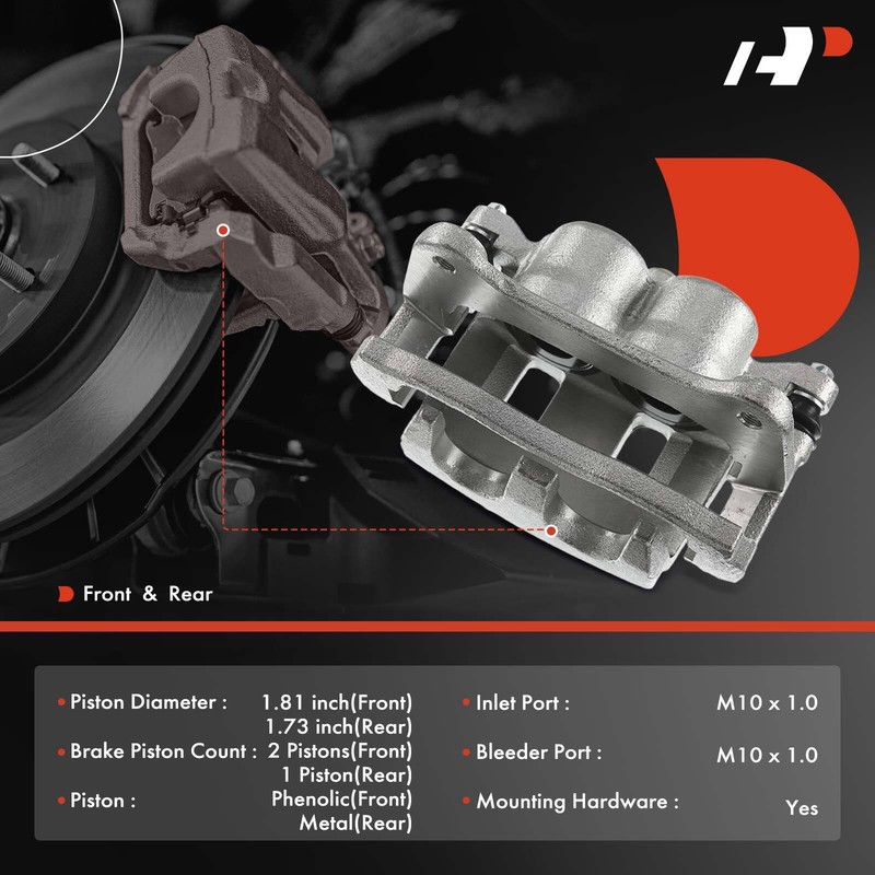 Disc Rotors & Ceramic Brake Pads + Brake Caliper Front & Rear for Toyota Venza gallery