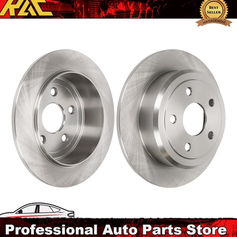 Pair Rear Brake Rotors Solid Rust Preventative Fits 2007-2017 Jeep Wrangler 2018