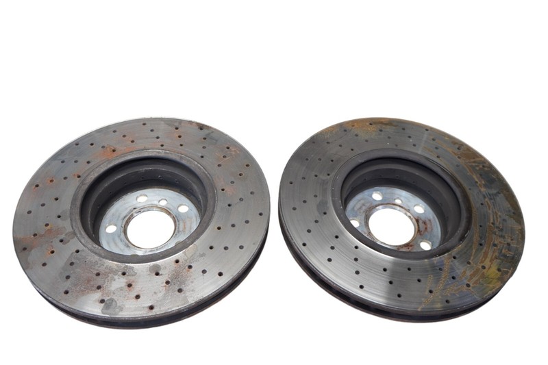 2014 - 2020 BMW I12 I15 i8 FRONT LEFT & RIGHT DRILLED BRAKE DISC ROTOR PAIR OEM gallery