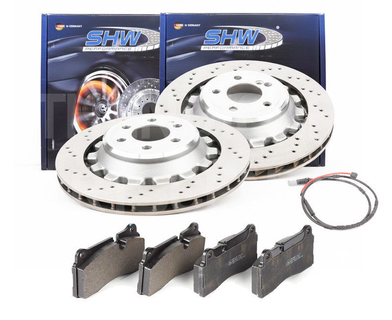 REAR LEFT RIGHT SHW BRAKE DISCS PADS FOR BMW 2 COUPE M2 M2 CS COMPETITION 2015 –